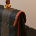 Fendi Pequin Striped Kelly Top Handle Bag - Leluxe Vintage Sdn. Bhd.