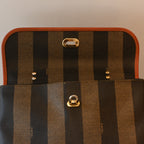 Fendi Pequin Striped Kelly Top Handle Bag - Leluxe Vintage Sdn. Bhd.