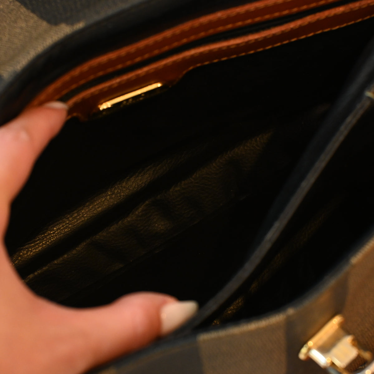 Fendi Pequin Striped Kelly Top Handle Bag - Leluxe Vintage Sdn. Bhd.
