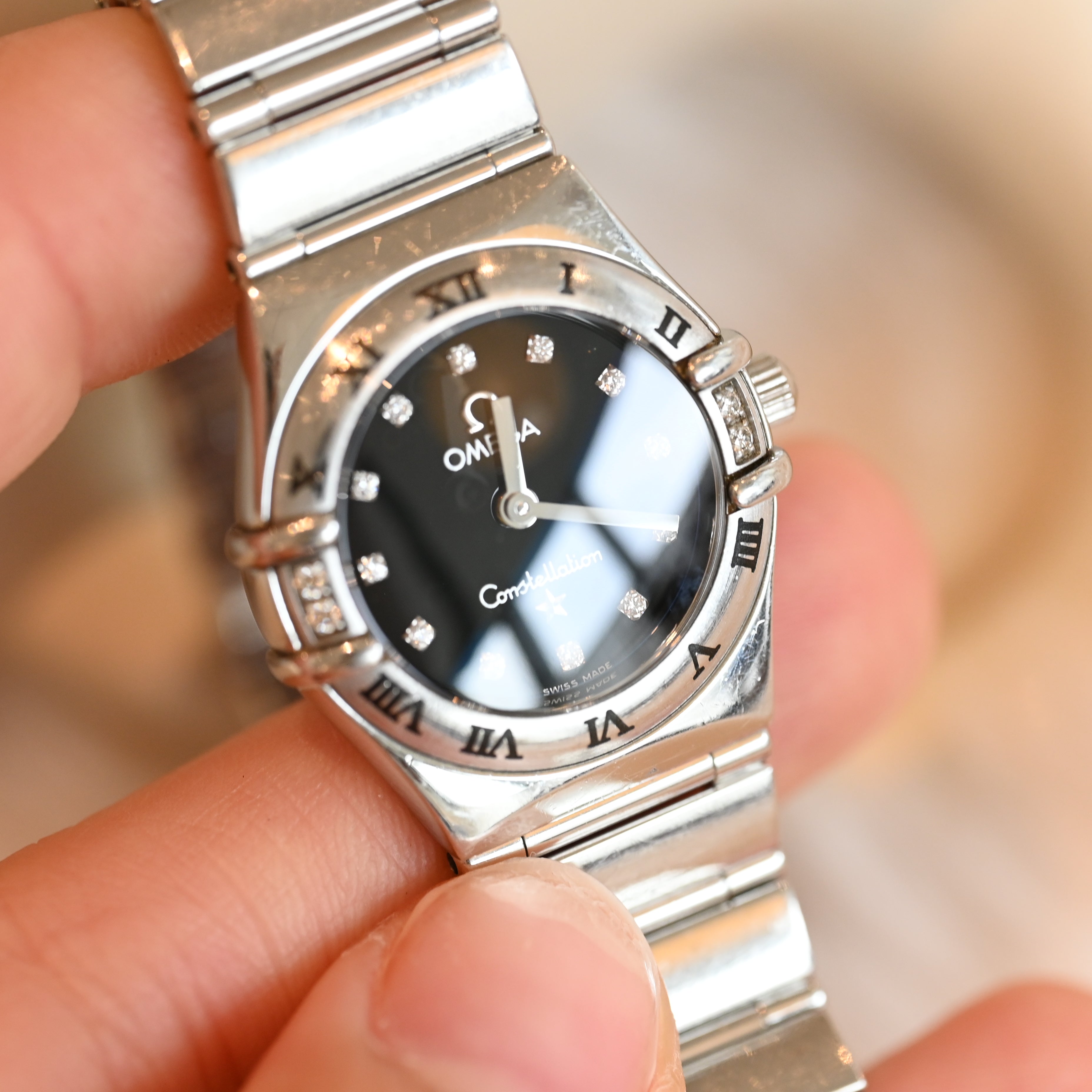 Omega Constellation My Choice Black Dial with Diamonds Ref.895.1248 Cal.1456