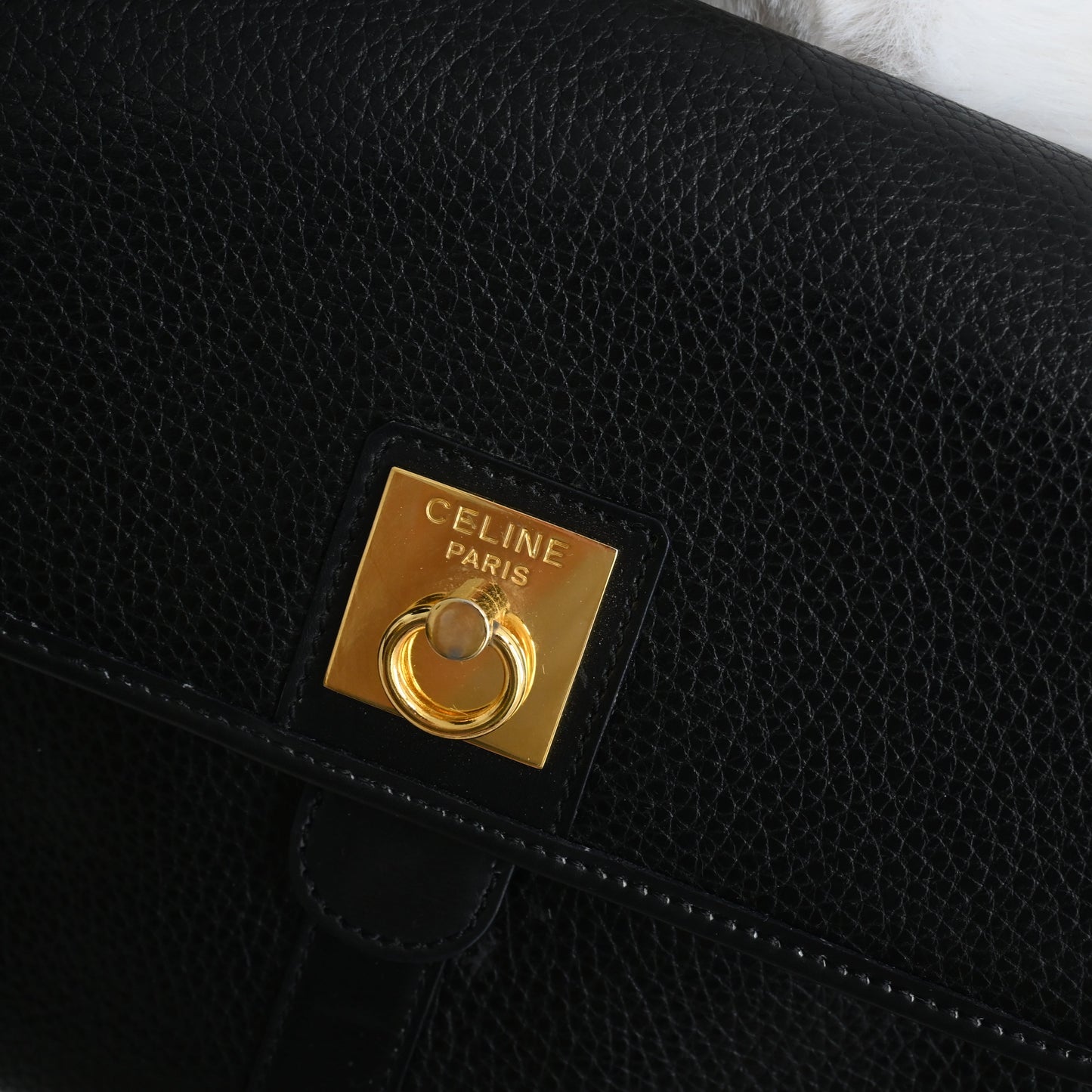Celine Black Leather Shoulder Bag