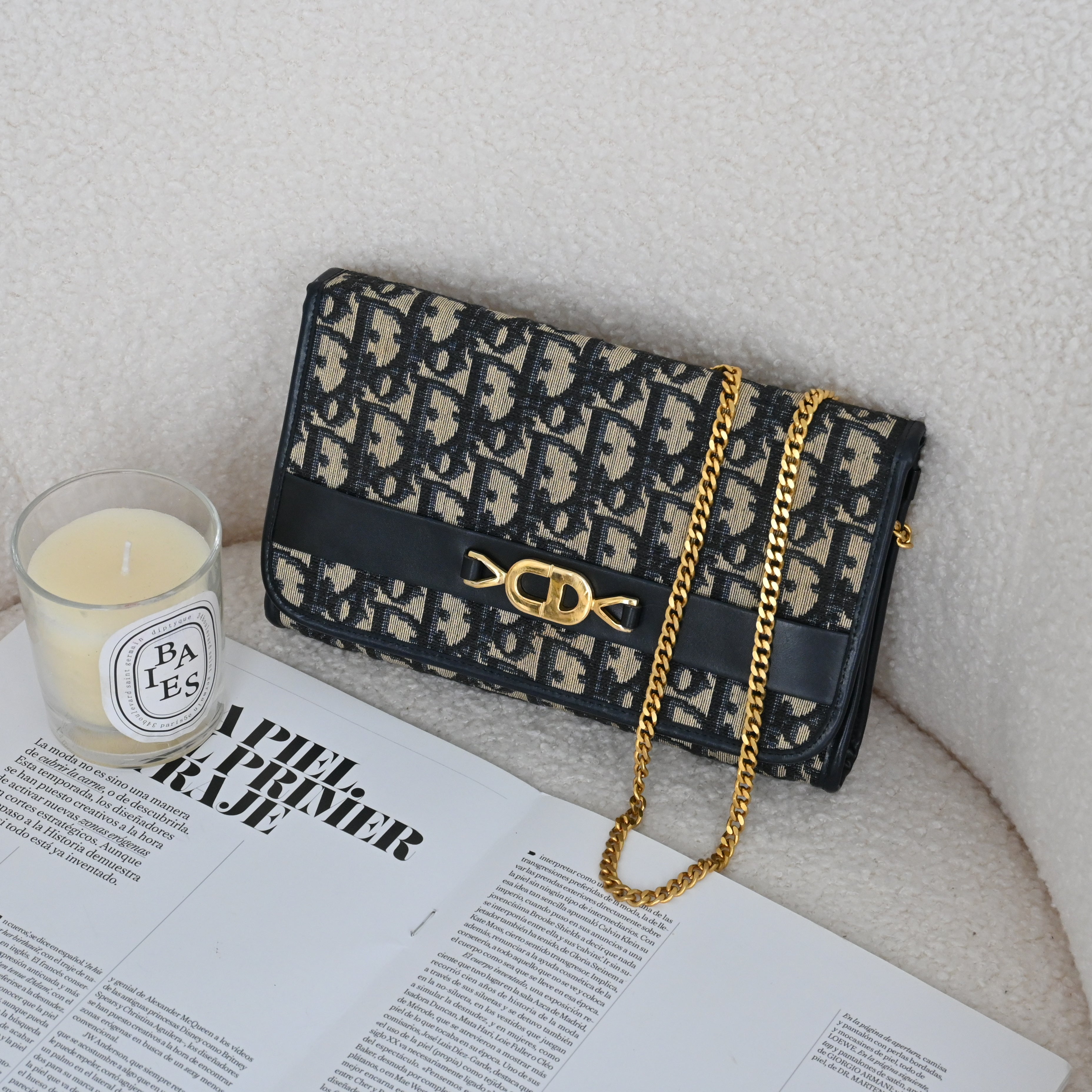 Christian Dior Trotter CD Logo Jacquard Chain bag - Leluxe Vintage Sdn. Bhd.