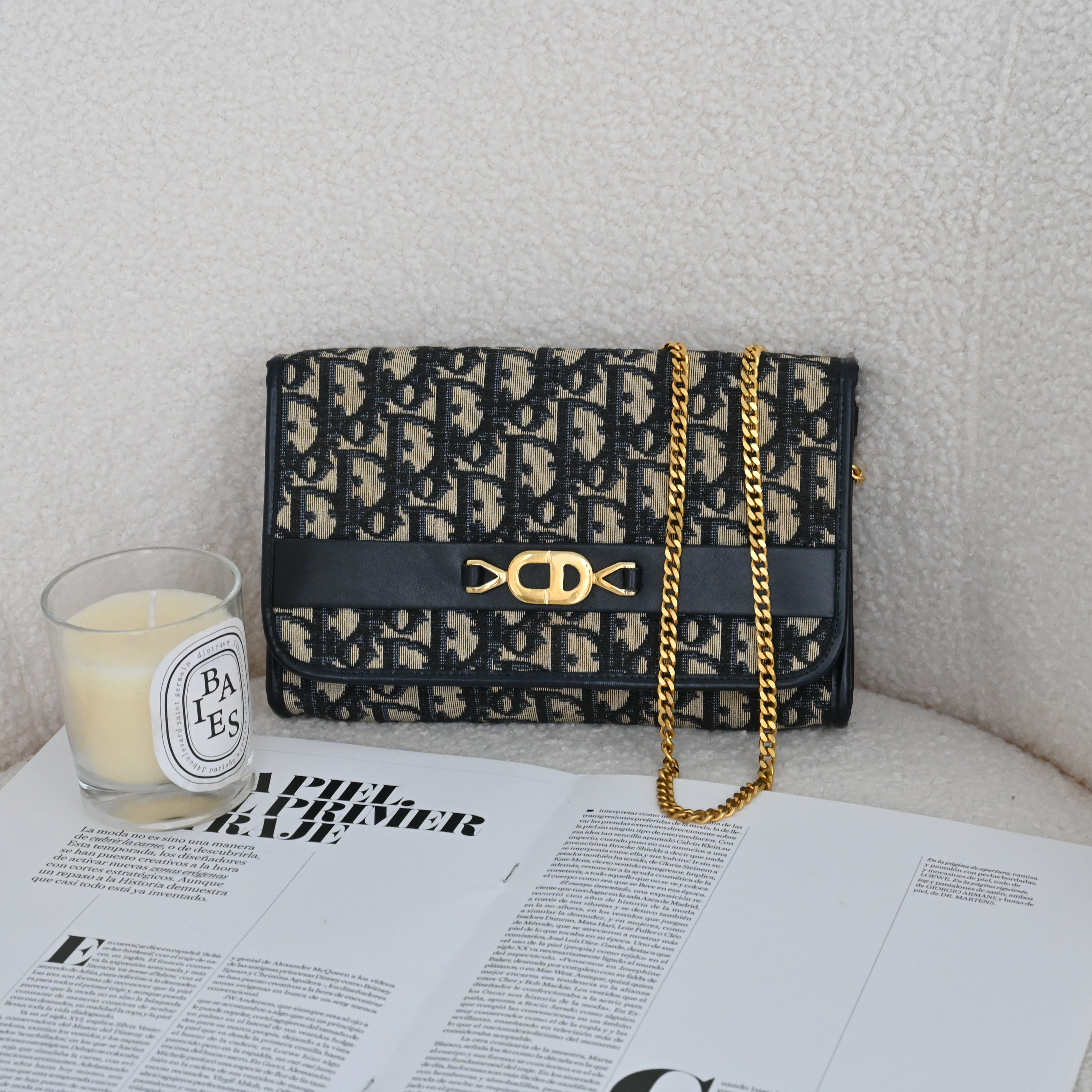 Christian Dior Trotter CD Logo Jacquard Chain bag - Leluxe Vintage Sdn. Bhd.