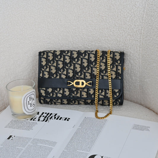 Christian Dior Trotter CD Logo Jacquard Chain bag - Leluxe Vintage Sdn. Bhd.