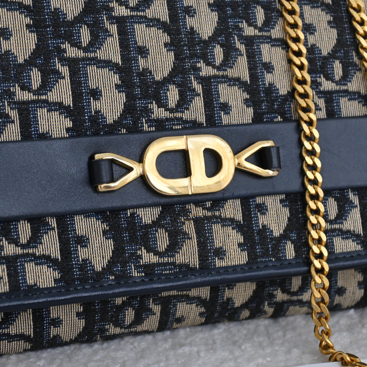 Christian Dior Trotter CD Logo Jacquard Chain bag