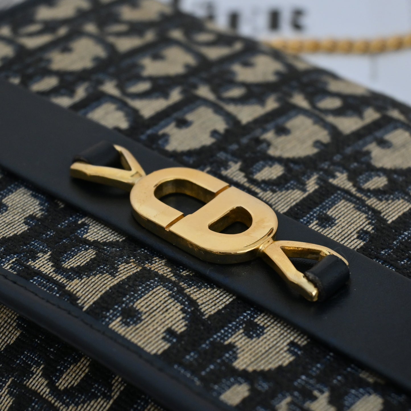 Christian Dior Trotter CD Logo Jacquard Chain bag