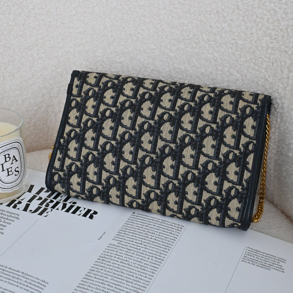 Christian Dior Trotter CD Logo Jacquard Chain bag - Leluxe Vintage Sdn. Bhd.