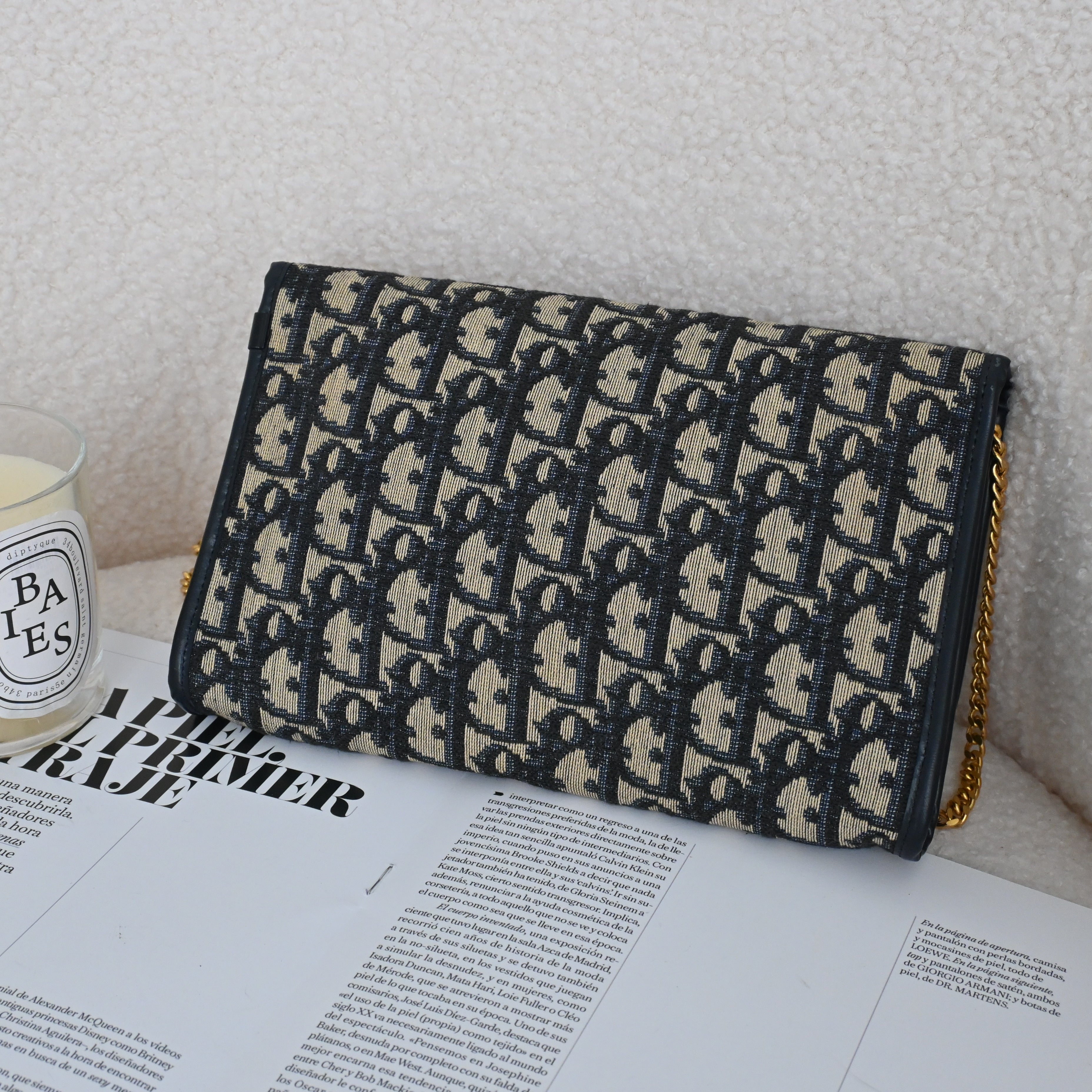 Christian Dior Trotter CD Logo Jacquard Chain bag - Leluxe Vintage Sdn. Bhd.