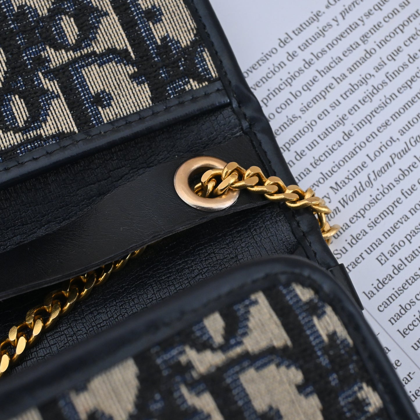 Christian Dior Trotter CD Logo Jacquard Chain bag