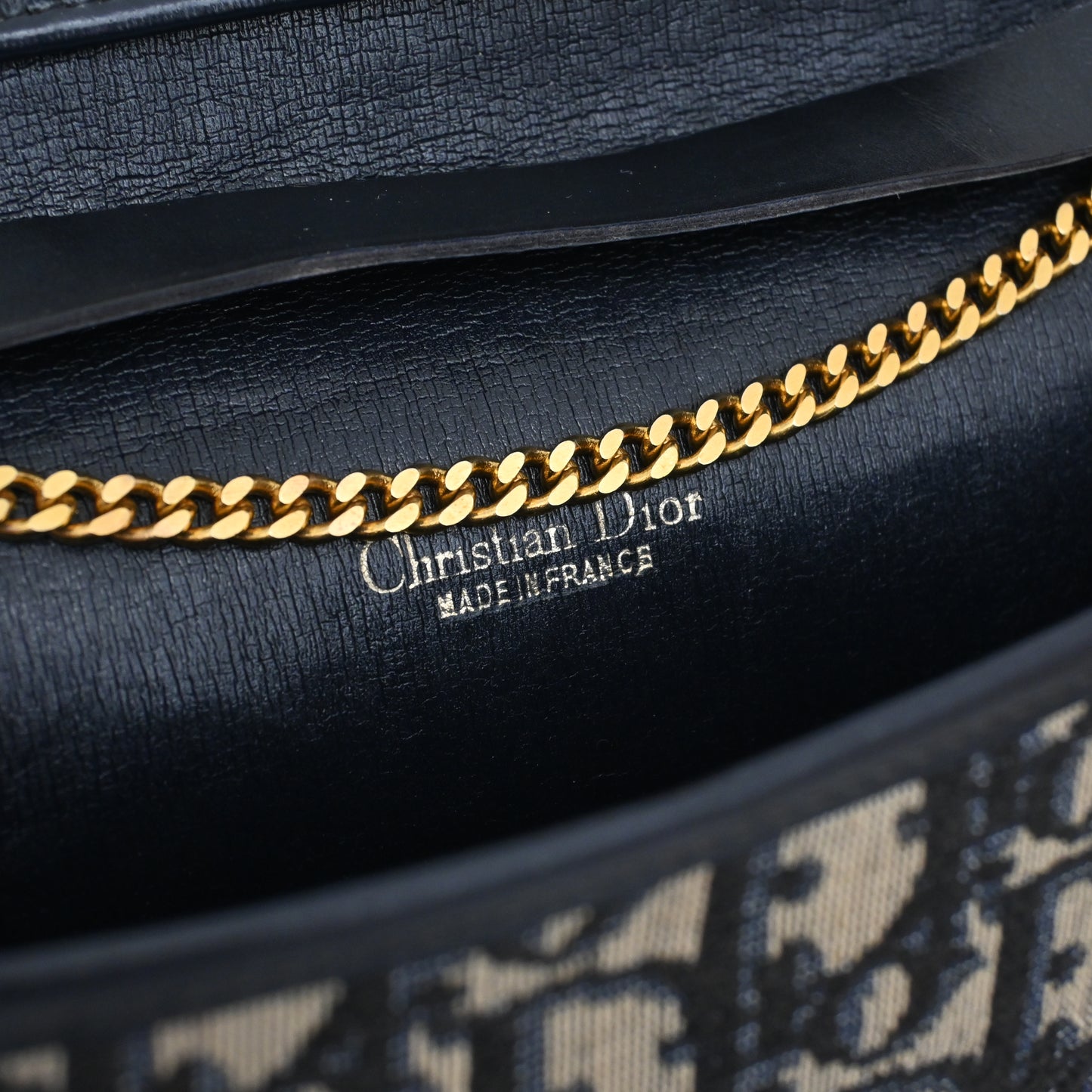 Christian Dior Trotter CD Logo Jacquard Chain bag