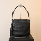 Prada Nappa Circle Buckle Tassel Square Flap