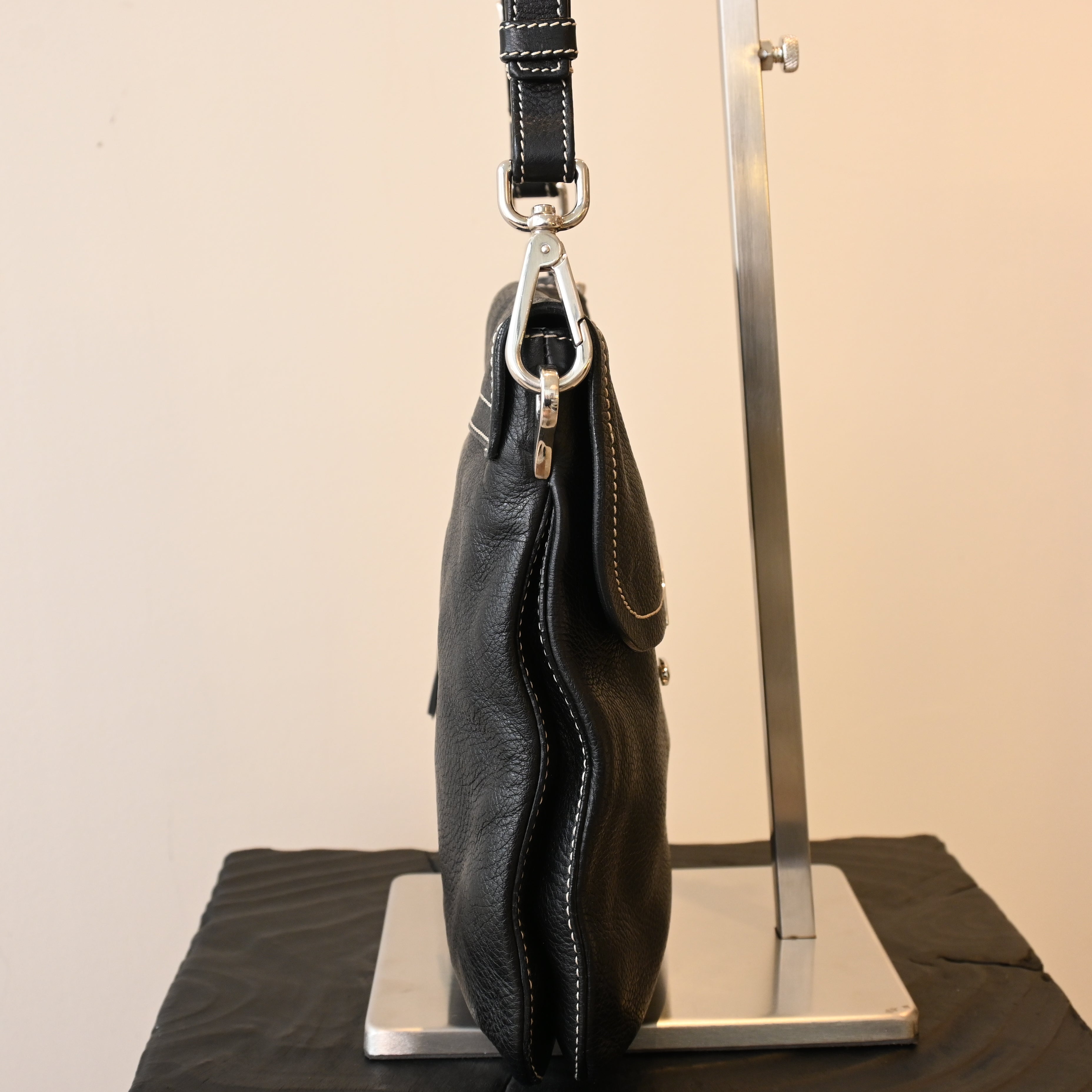 Prada Nappa Circle Buckle Tassel Square Flap