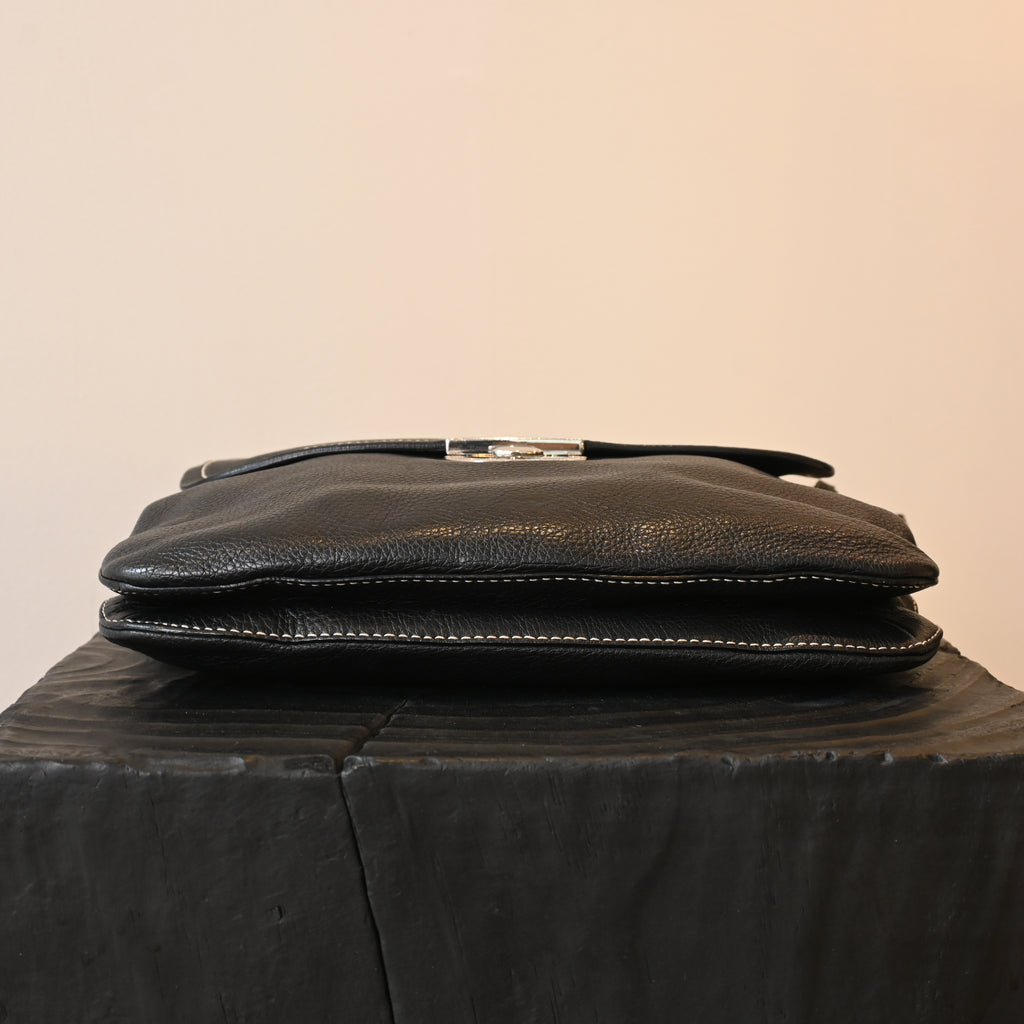 Prada Nappa Circle Buckle Tassel Square Flap