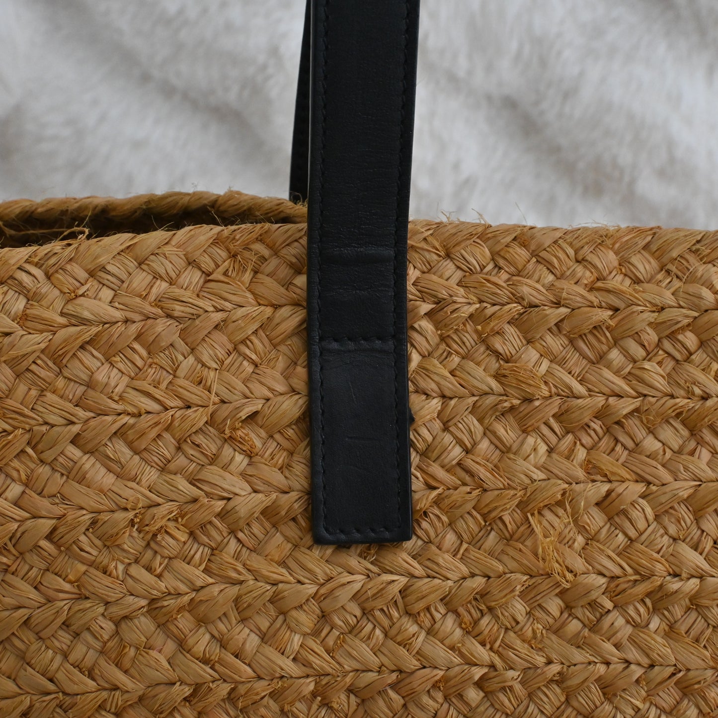 Yves Saint Laurant YSL Medium Panier Raffia Tote