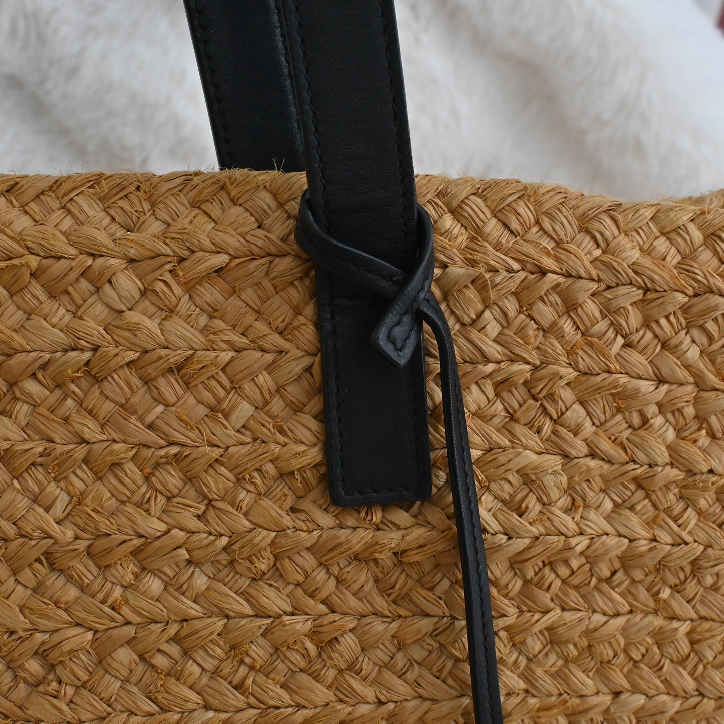 Yves Saint Laurant YSL Medium Panier Raffia Tote