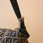 Fendi Mamma Baguette Zucchino Navy Shoulder Bag
