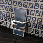 Fendi Mamma Baguette Zucchino Navy Shoulder Bag