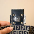 Fendi Mamma Baguette Zucchino Navy Shoulder Bag