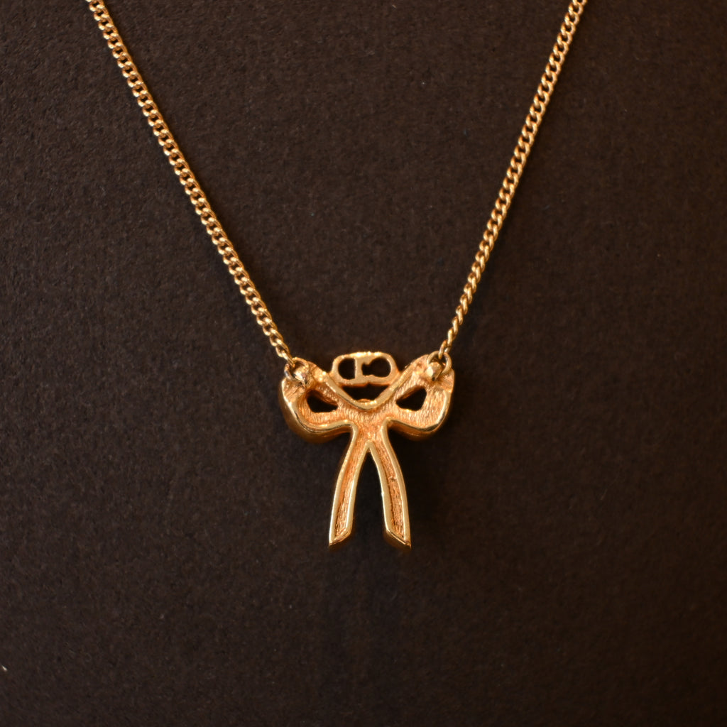 Christian Dior Ribbon Bow Necklace