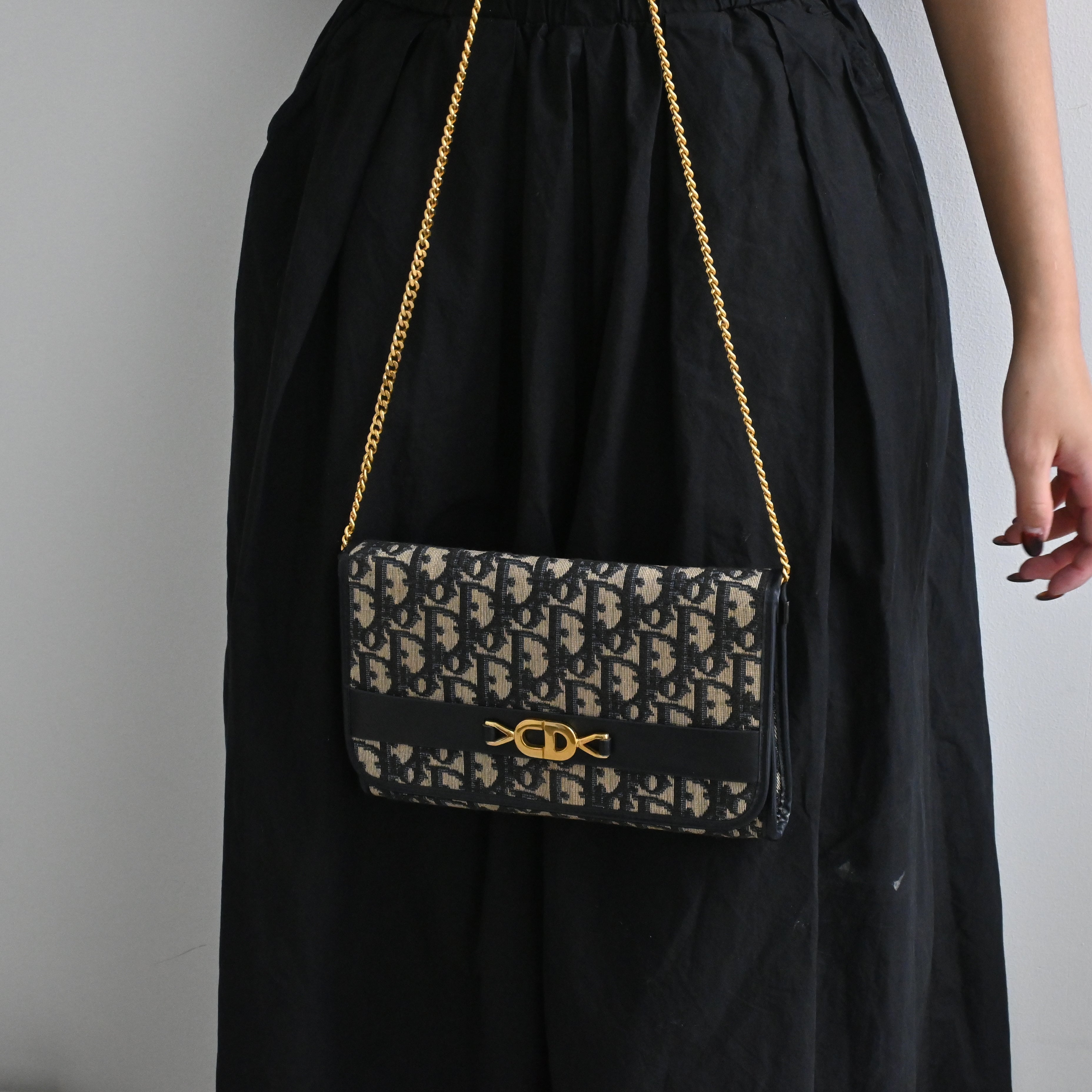 Christian Dior Trotter CD Logo Jacquard Chain bag - Leluxe Vintage Sdn. Bhd.