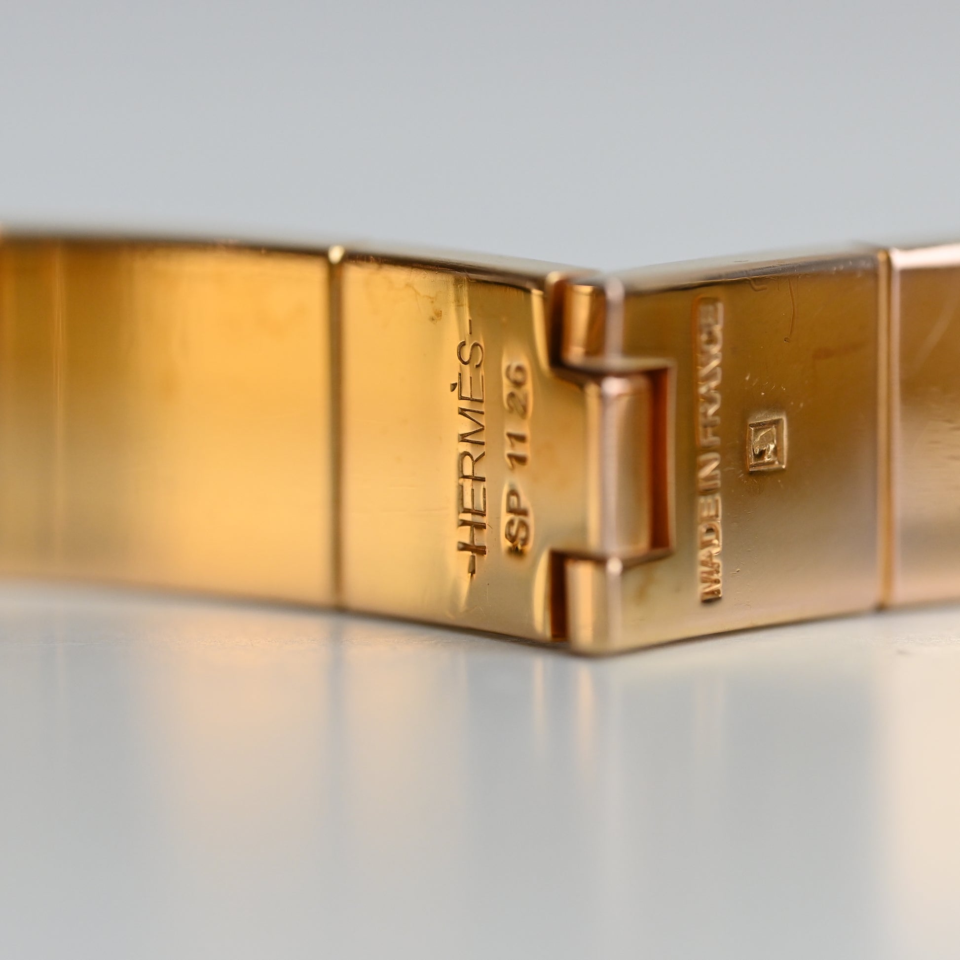 Hermes White Enamel Hinged Bracelet - Leluxe Vintage Sdn. Bhd.