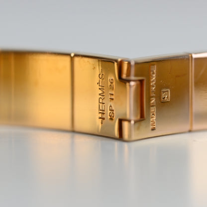 Hermes White Enamel Hinged Bracelet - Leluxe Vintage Sdn. Bhd.