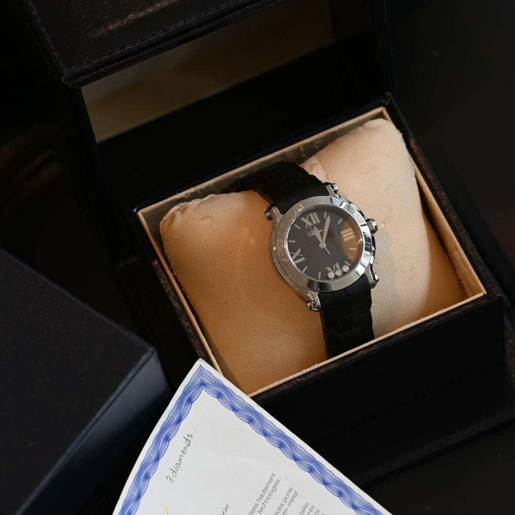 Chopard Happy Sports Black Dial Diamonds Watch