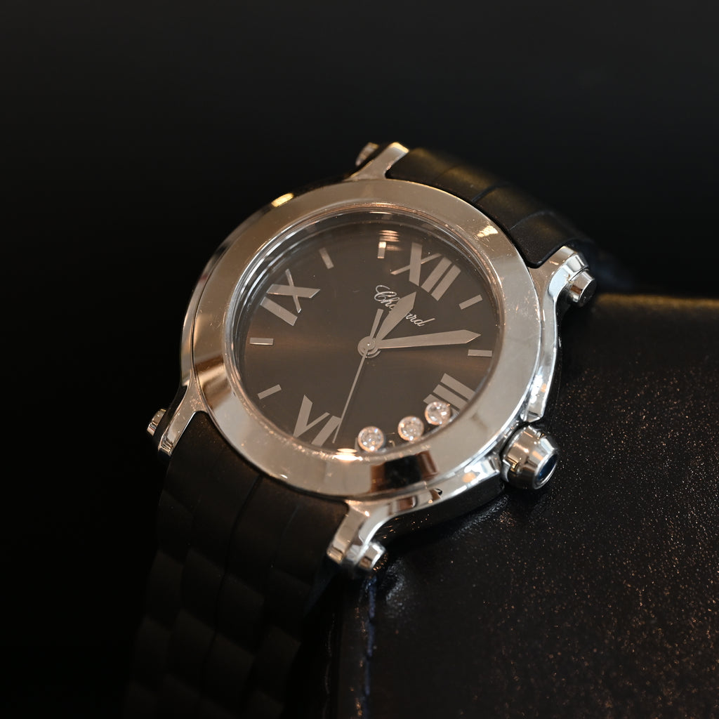 Chopard Happy Sports Black Dial Diamonds Watch