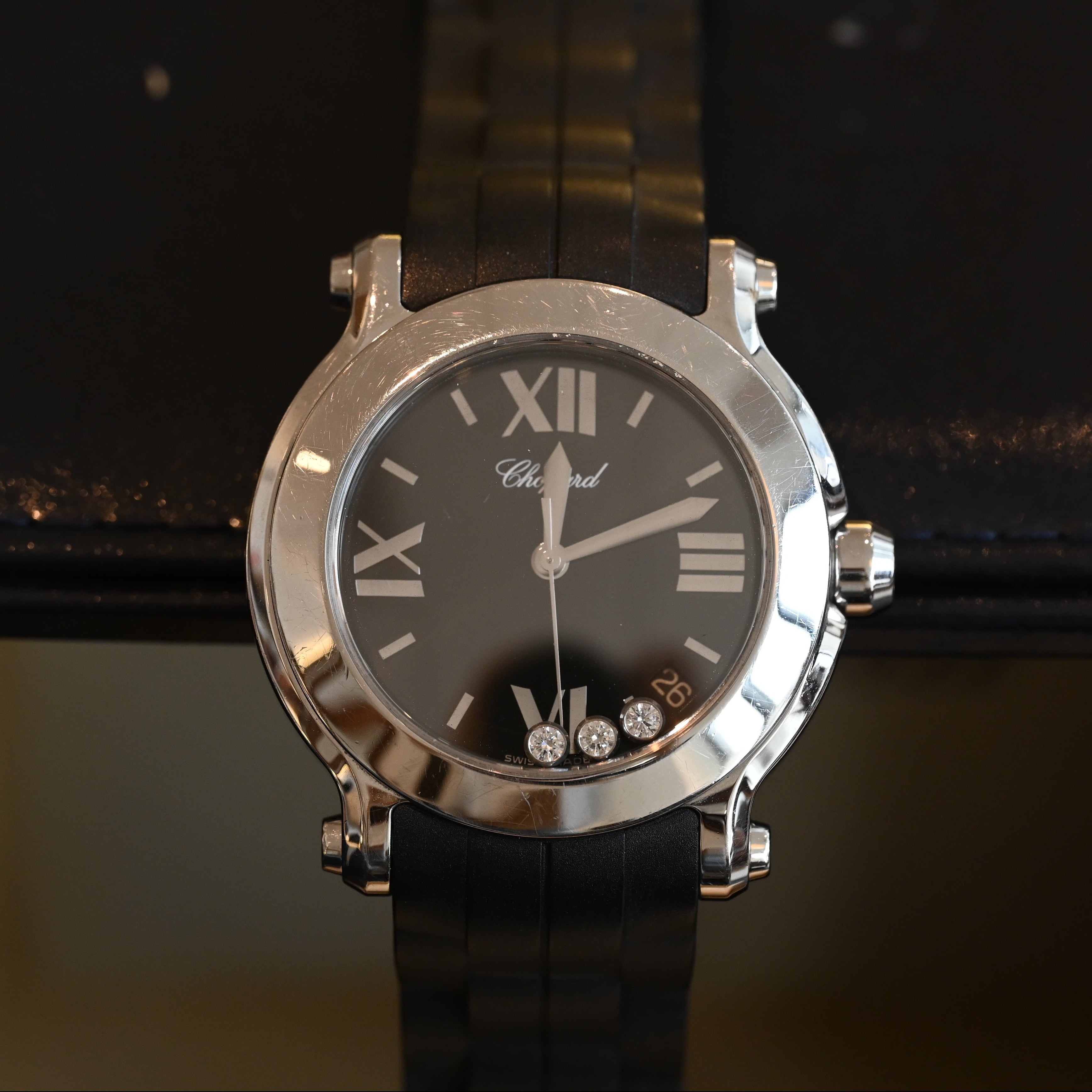 Chopard Happy Sports Black Dial Diamonds Watch