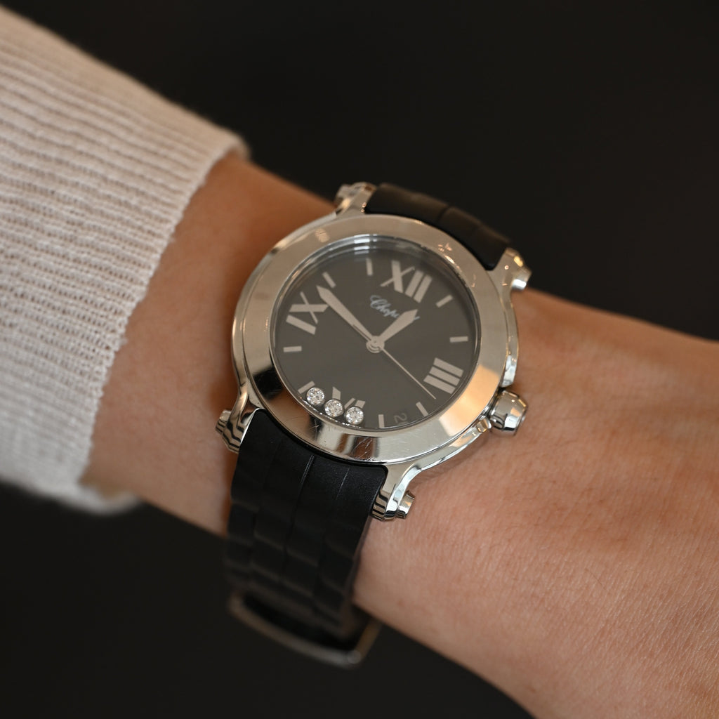 Chopard Happy Sports Black Dial Diamonds Watch