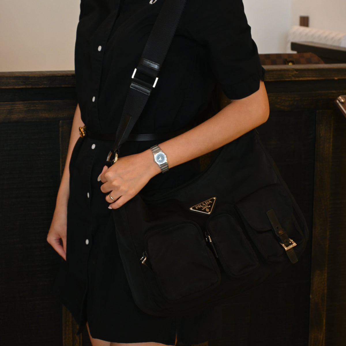 Prada Tessuto Vela Nylon Shoulder Bag