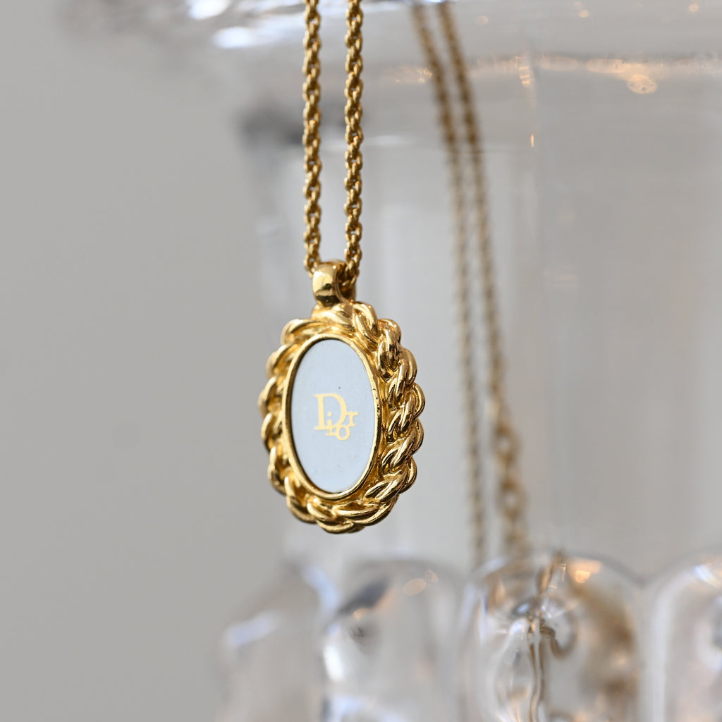 Christian Dior Logo Necklace Oval - Leluxe Vintage Sdn. Bhd.