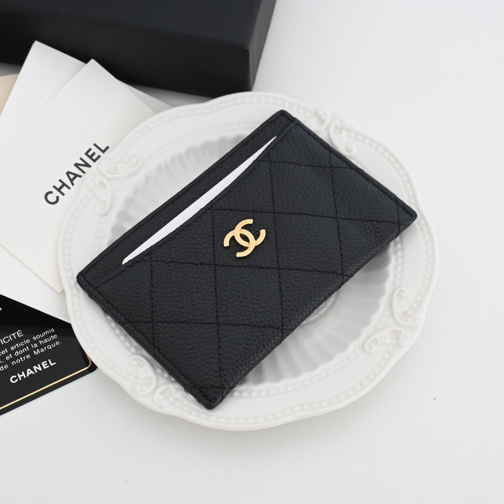 Chanel Matelasse Caviar Skin Card Case Black GHW - Leluxe Vintage Sdn. Bhd.