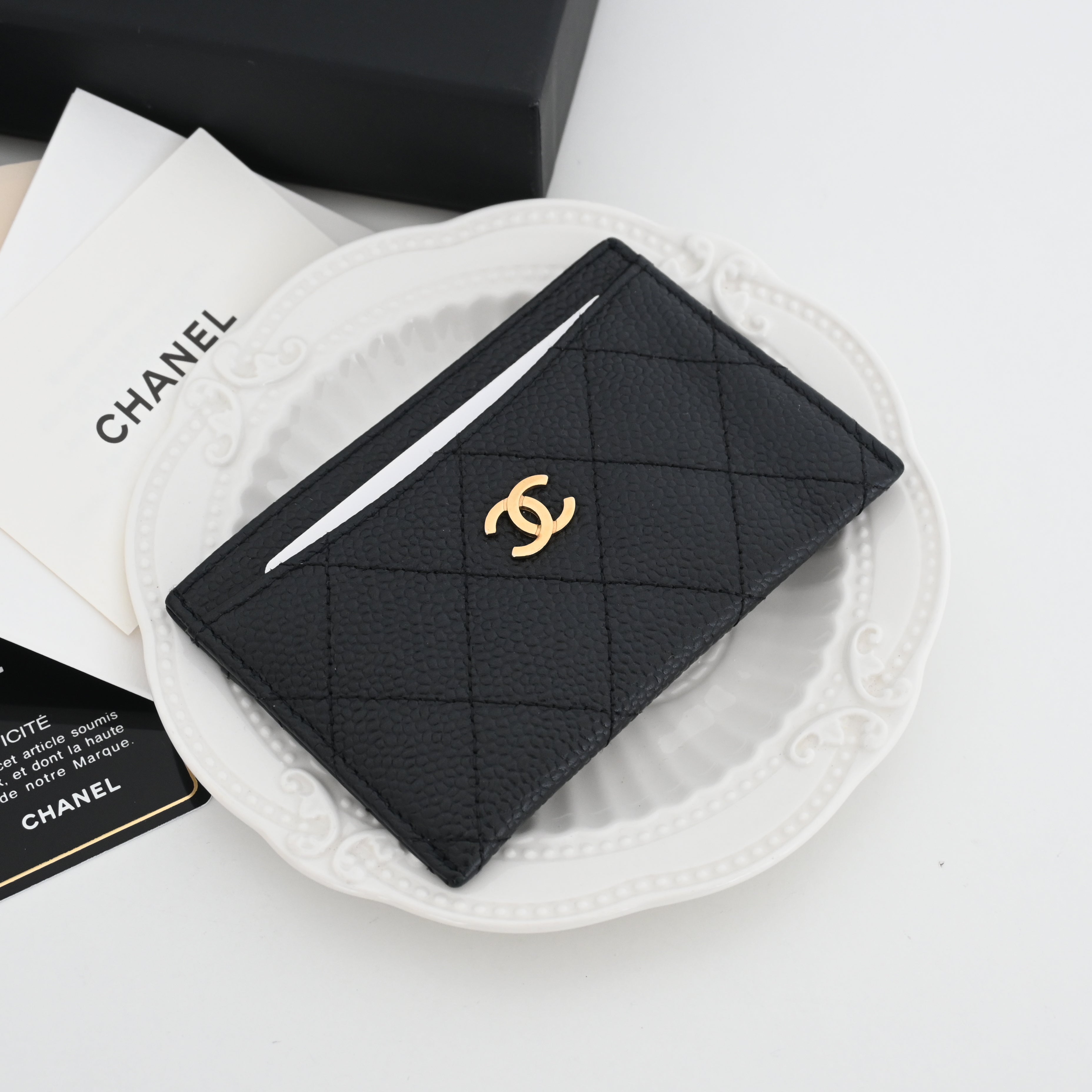 Chanel Matelasse Caviar Skin Card Case Black GHW - Leluxe Vintage Sdn. Bhd.
