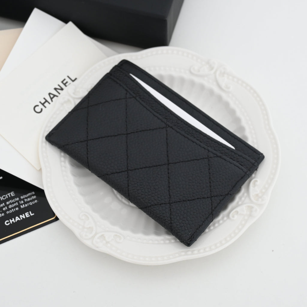 Chanel Matelasse Caviar Skin Card Case Black GHW - Leluxe Vintage Sdn. Bhd.