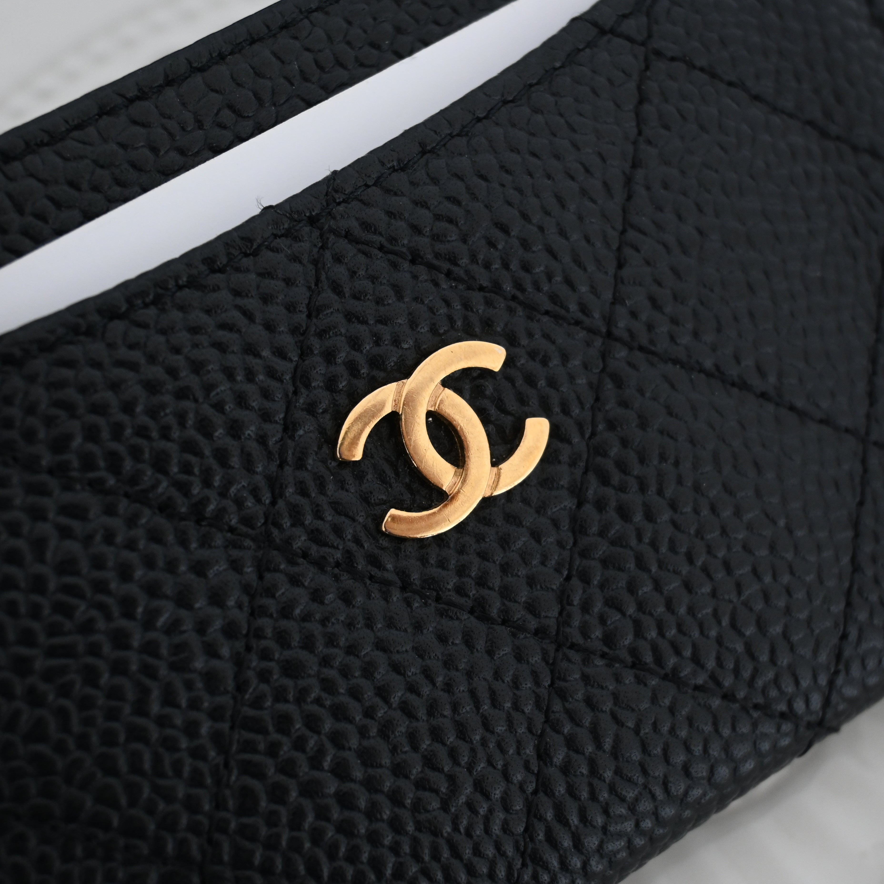 Chanel Matelasse Caviar Skin Card Case Black GHW - Leluxe Vintage Sdn. Bhd.