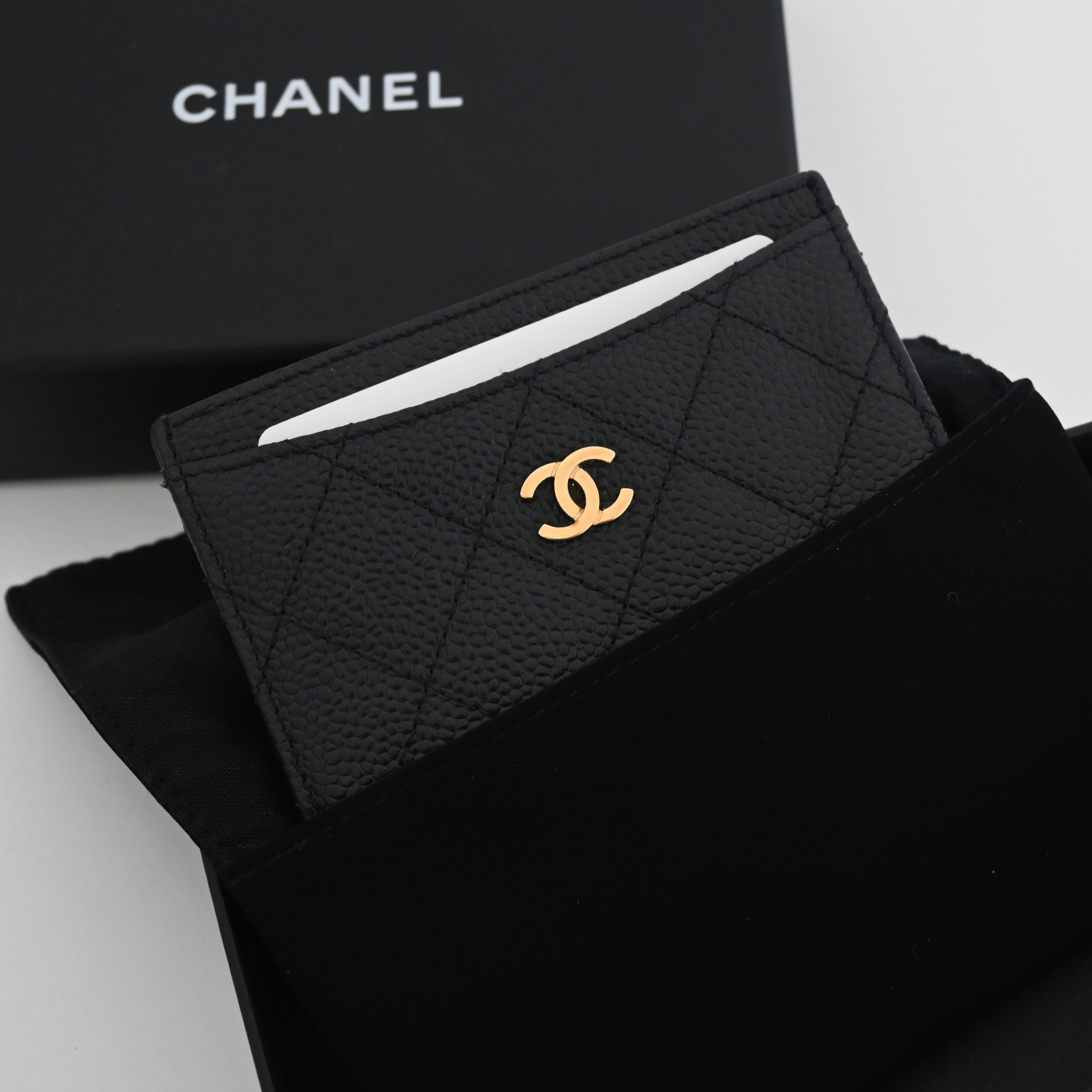Chanel Matelasse Caviar Skin Card Case Black GHW - Leluxe Vintage Sdn. Bhd.