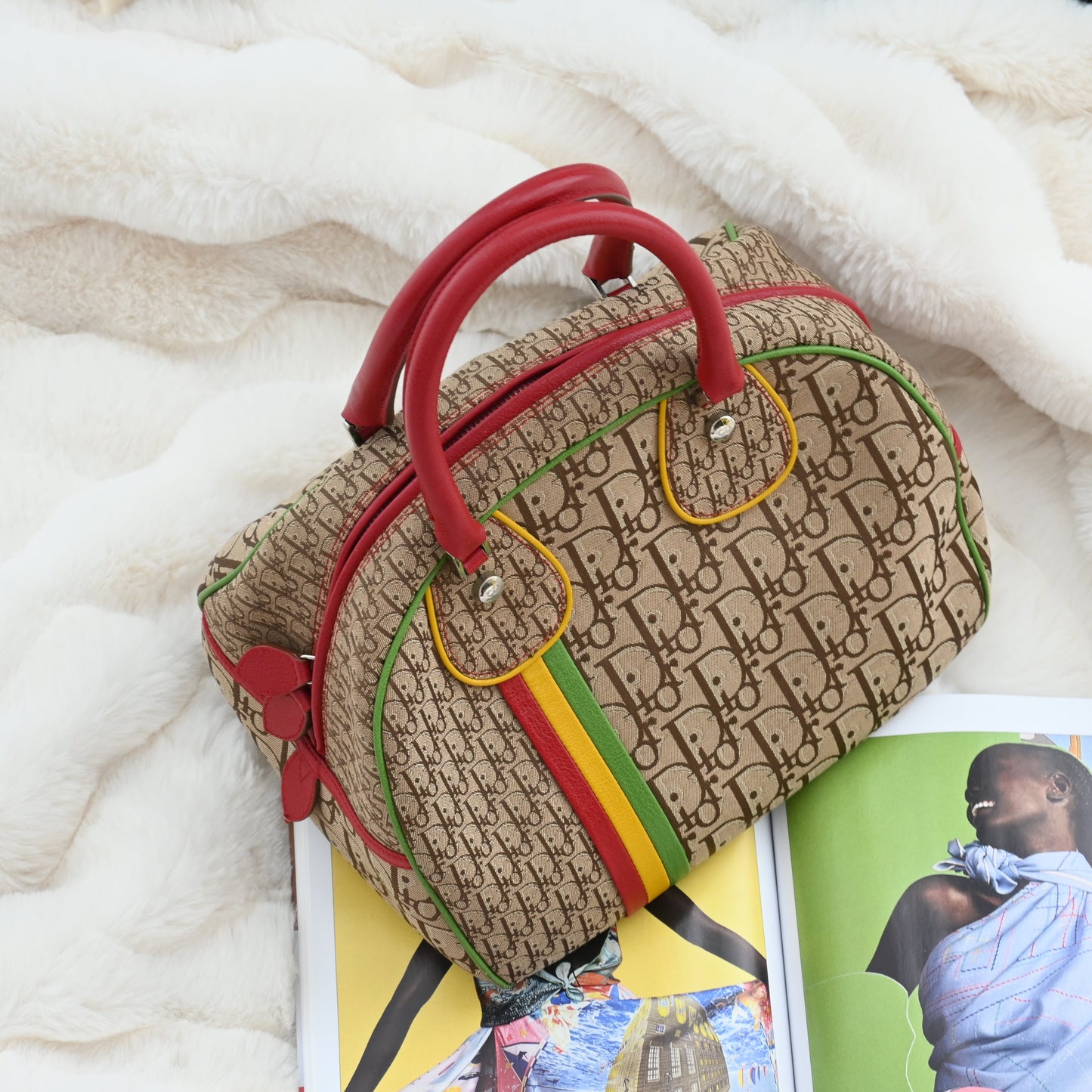 Christian Dior 2004 Rasta Small Bowling Bag by John Galliano