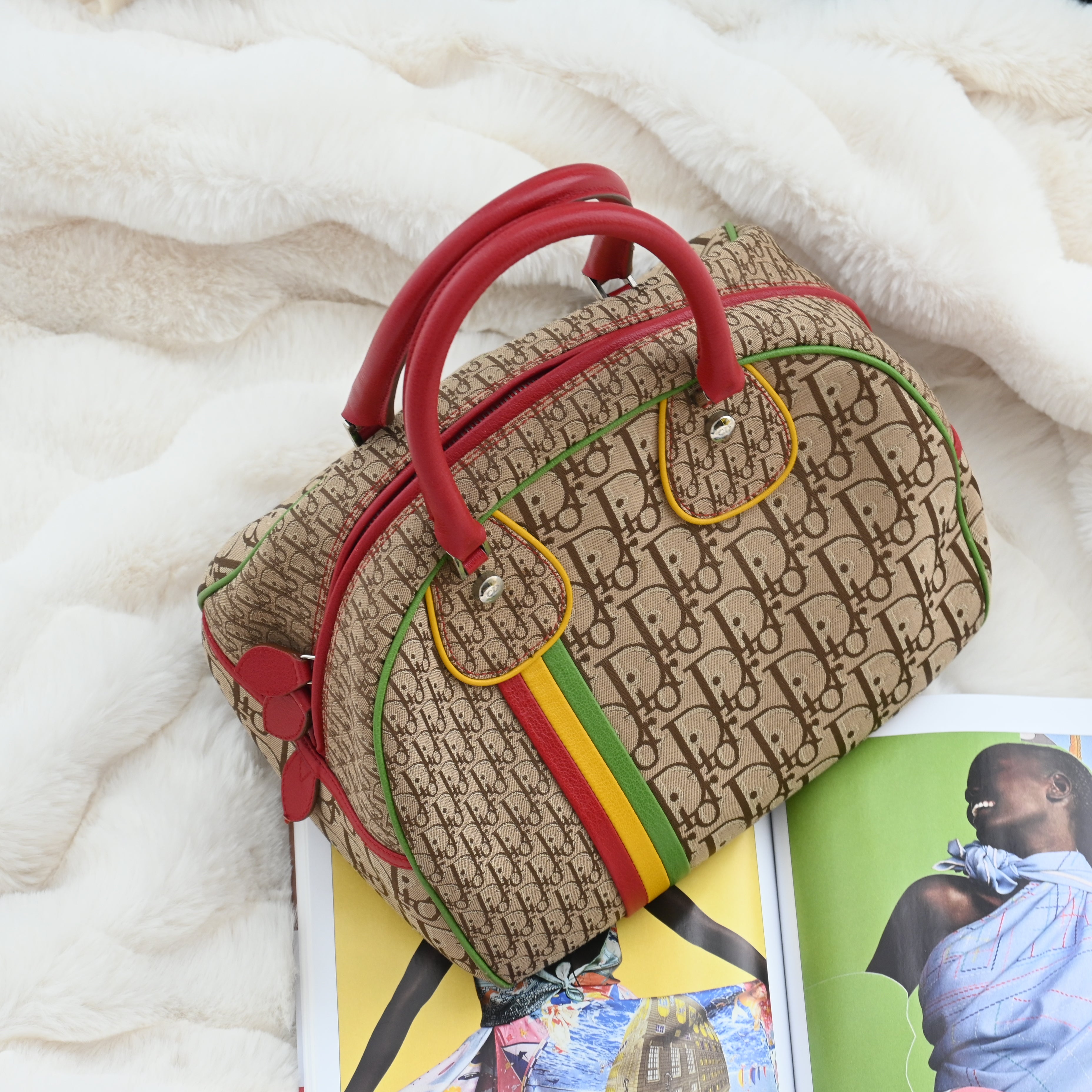 Christian Dior 2004 Rasta Small Bowling Bag by John Galliano - Leluxe Vintage Sdn. Bhd.