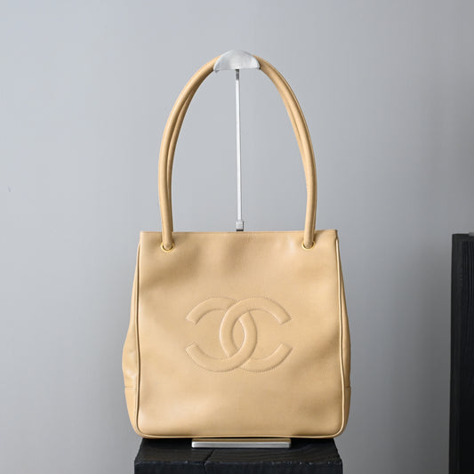 Chanel CC Timeless Tote Beige - Leluxe Vintage Sdn. Bhd.