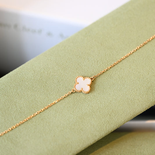 Van Cleef Sweet Alhambra Bracelet YG White Mother of Pearl