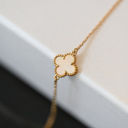 Van Cleef Sweet Alhambra Bracelet YG White Mother of Pearl