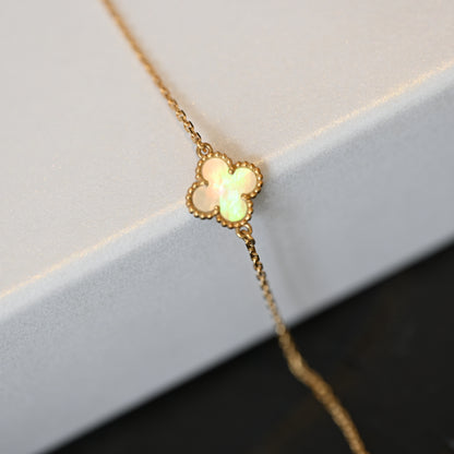 Van Cleef Sweet Alhambra Bracelet YG White Mother of Pearl