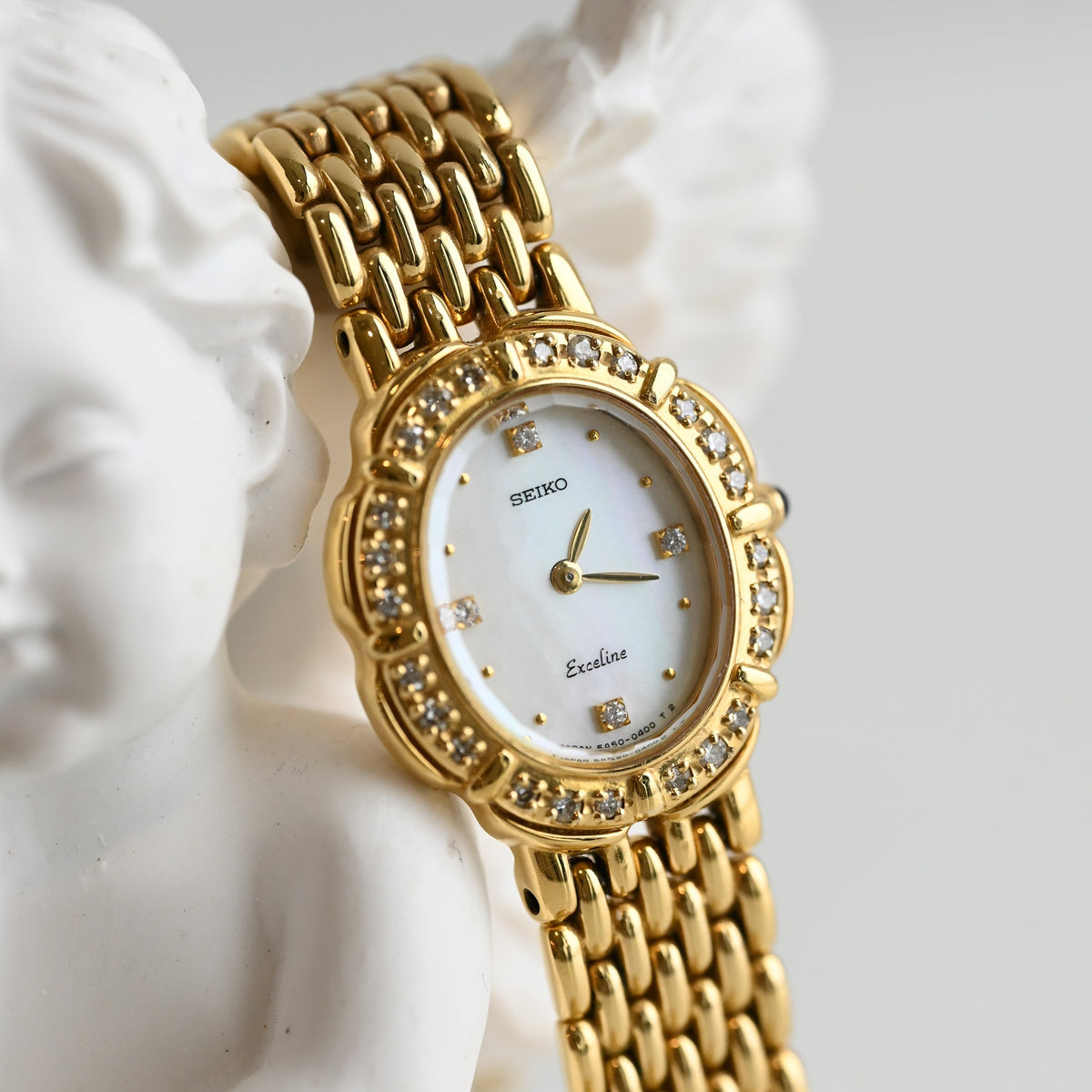 Seiko Exceline MOP Dial with 28P Diamonds Watch 5A50-5190
