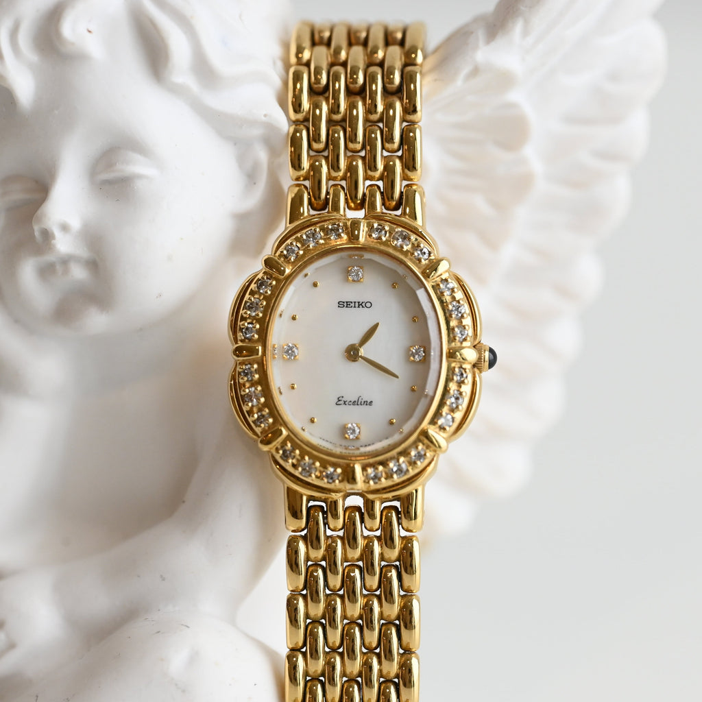 Seiko Exceline MOP Dial with 28P Diamonds Watch 5A50-5190