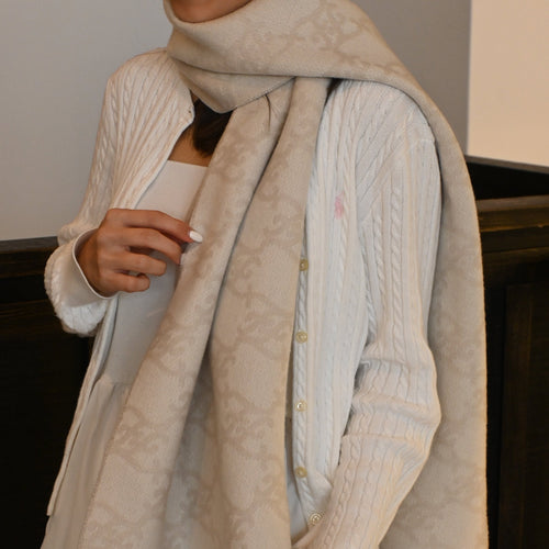 Fendi FXT324 Scarf Wool & Cashmere Beige - Leluxe Vintage Sdn. Bhd.