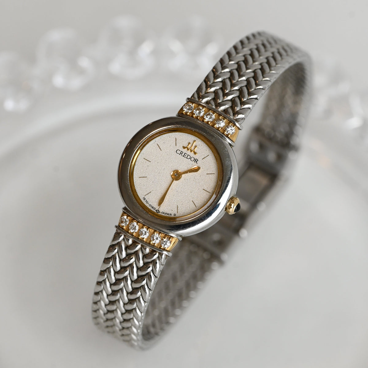 Seiko Credor 18K YG with 10P Diamonds Watch 1E70-0100