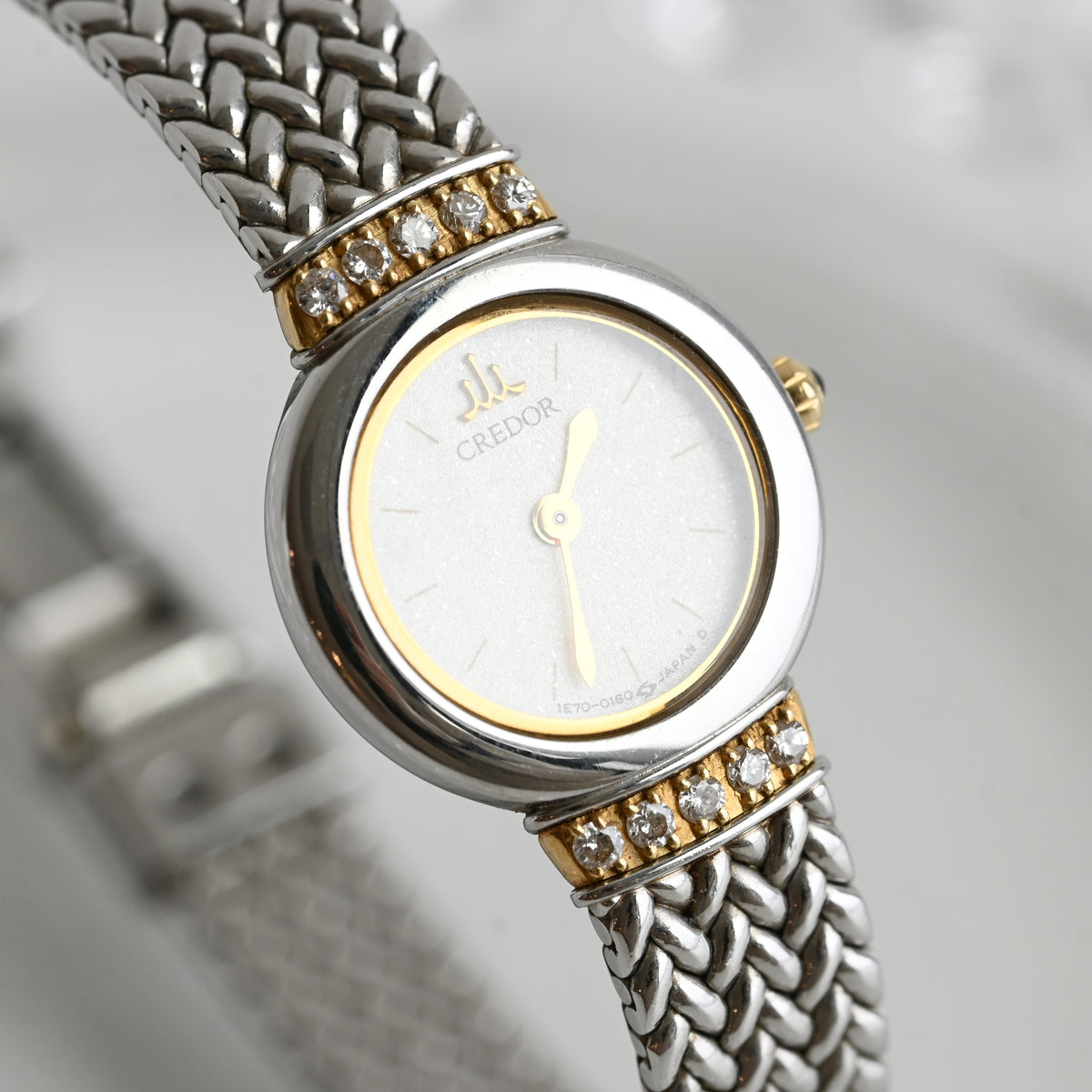 Seiko Credor 18K YG with 10P Diamonds Watch 1E70-0100