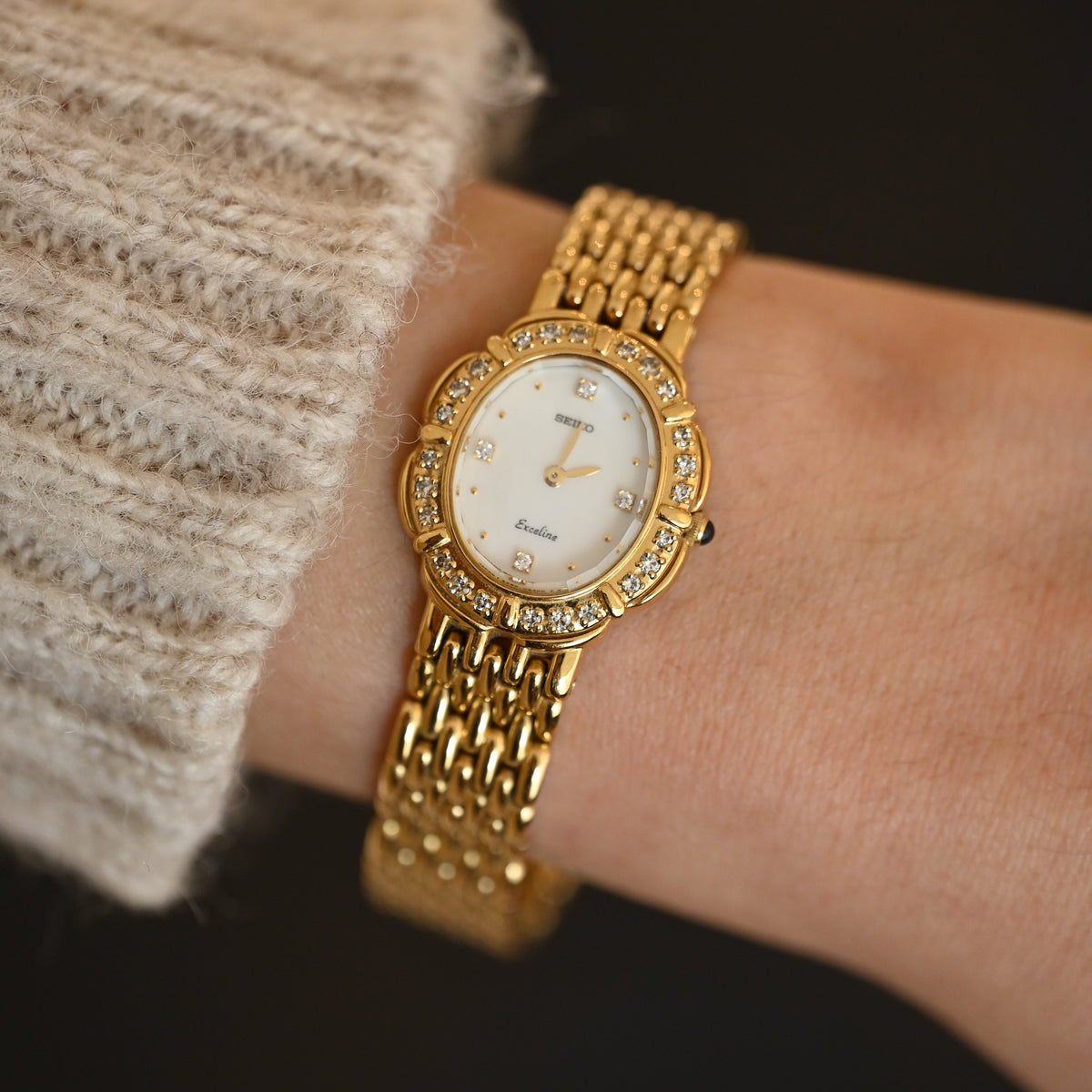 Seiko Exceline MOP Dial with 28P Diamonds Watch 5A50-5190