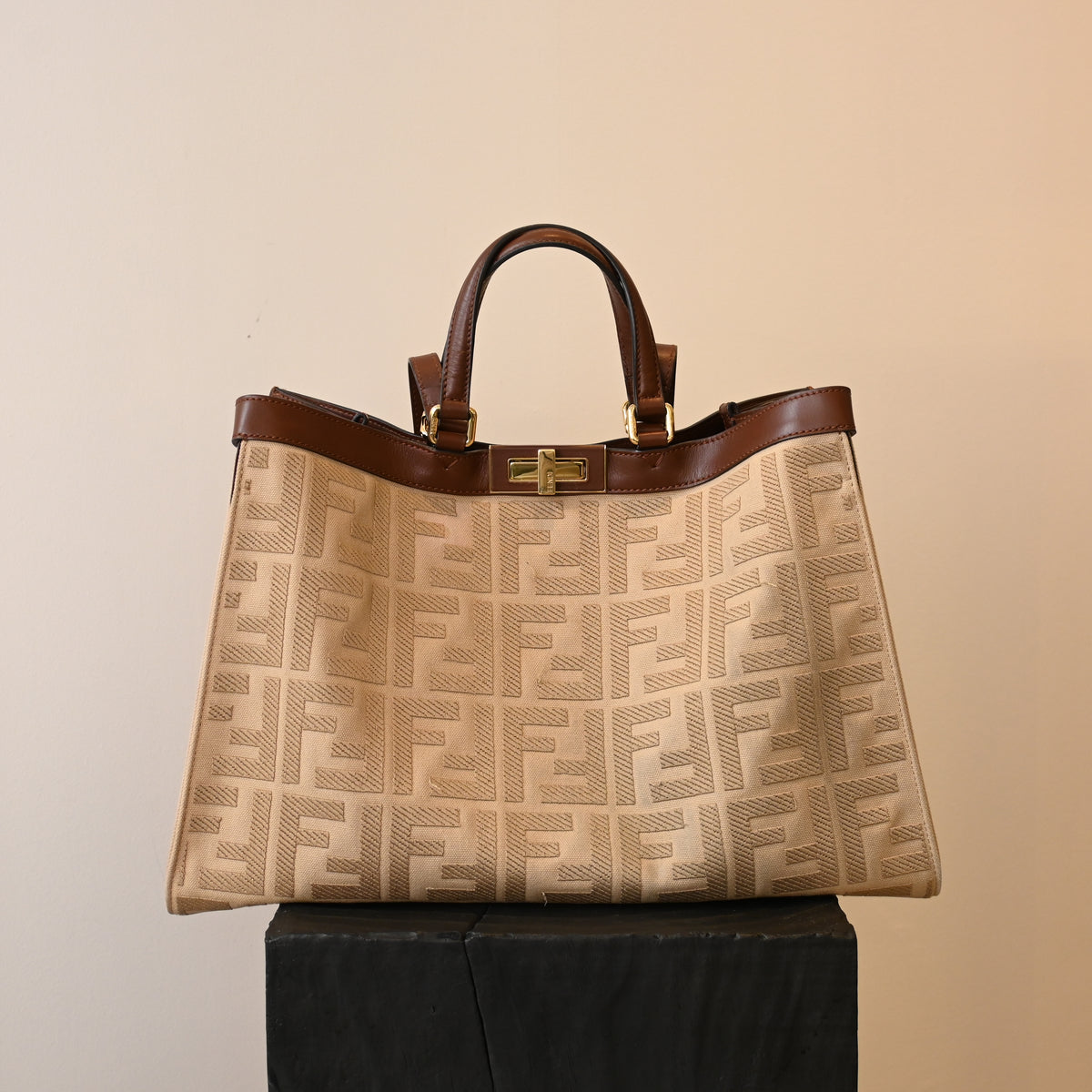 Fendi Wool Peekaboo X-Lite Large Tote